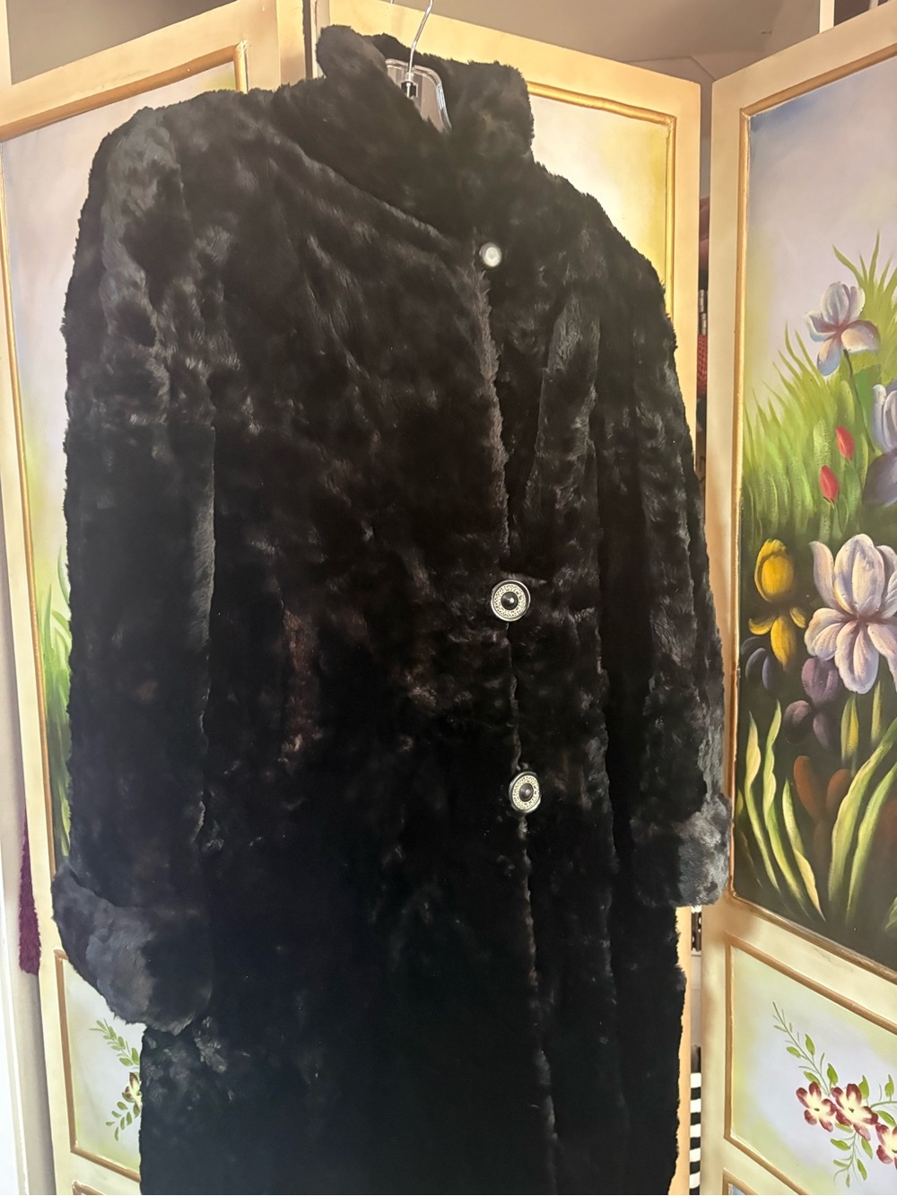 Black GENUINE FUR COAT
FULL LENGTH Long Coat - Women's Elegant Winter Jacket